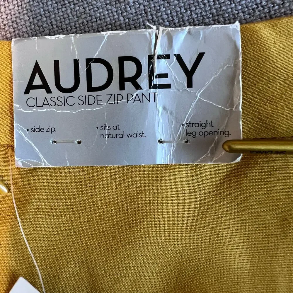 Kasper the Audrey Linen Trouser Straight Leg in Butterscotch Yellow Women's 14 - Picture 13 of 15